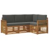 Ensembles de canapés avec coussin 4 pcs Bois d'Acacia Massif 648240648240