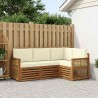Ensembles de canapés avec coussin 4 pcs Bois d'Acacia Massif 648241648241