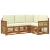 Ensembles de canapés avec coussin 4 pcs Bois d'Acacia Massif 648241648241