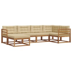 Ensemble de canapés d'extérieur 6 pcs Naturel et Beige 648242648242
