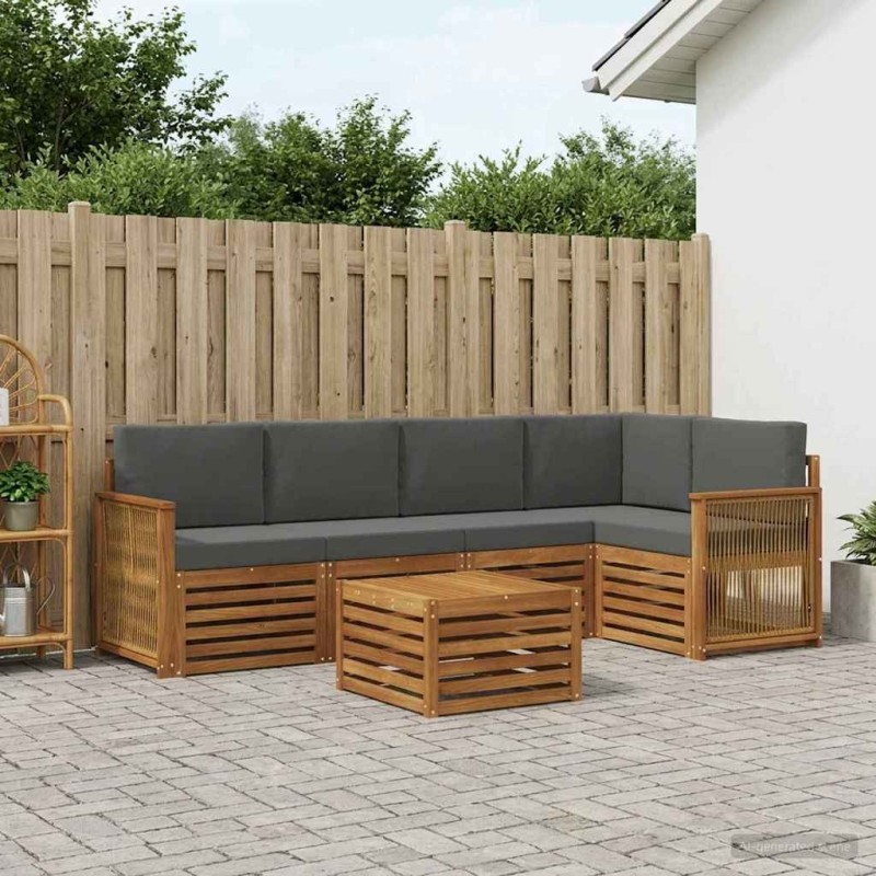 Ensemble de canapé d'angle 5 pcs Naturel et Anthracite 648243648243