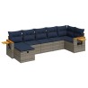 Salon de jardin avec coussins 7 pcs gris résine tressée 648244648244