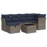 Salon de jardin avec coussins 7 pcs gris résine tressée 648245648245