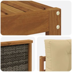Ensemble de canapés d'extérieur 6 pcs Naturel et Beige 648246648246