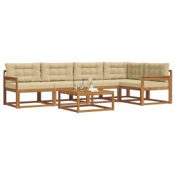 Ensemble de canapés d'extérieur 6 pcs Naturel et Beige 648247648247