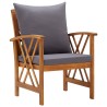 Salon de jardin 5 pcs avec coussins Bois d'acacia solide 648248648248