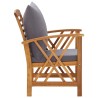 Salon de jardin 5 pcs avec coussins Bois d'acacia solide 648248648248