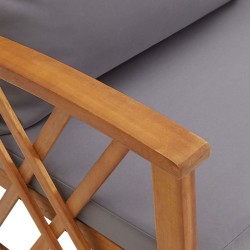 Salon de jardin 5 pcs avec coussins Bois d'acacia solide 648248648248
