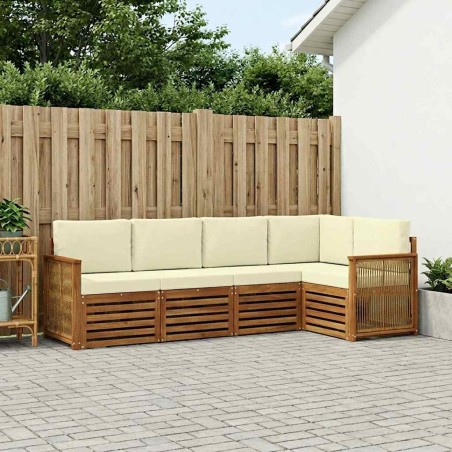 Ensemble de canapé d'angle avec coussin 4 pcs Naturel et Crème 648249648249
