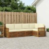 Ensemble de canapé d'angle avec coussin 4 pcs Naturel et Crème 648249648249