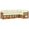 Ensemble de canapé d'angle avec coussin 4 pcs Naturel et Crème 648249648249