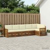 Ensemble de canapé d'angle avec coussin 5 pcs Naturel et Crème 648252648252