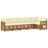 Ensemble de canapé d'angle avec coussin 5 pcs Naturel et Crème 648252648252