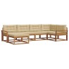 Ensemble de canapés d'extérieur 6 pcs Naturel et Beige 648259648259