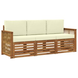 Ensembles de canapés avec coussin 3 pcs Bois d'Acacia Massif 648261648261