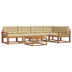 Ensemble de canapés d'extérieur 6 pcs Naturel et Beige 648263648263