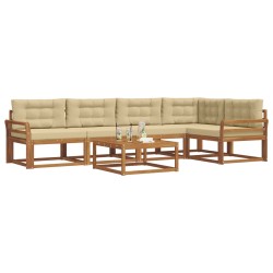 Ensemble de canapés d'extérieur 6 pcs Naturel et Beige 648263648263