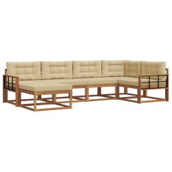 Ensemble de canapés d'extérieur 6 pcs Naturel et Beige 648264648264