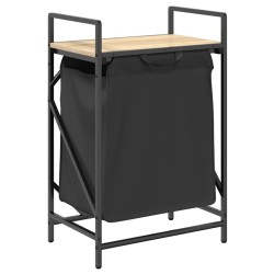 Panier à linge 1 compartiment avec étagère en chêne Sonoma 648265648265