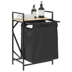Panier à linge 1 compartiment avec étagère en chêne Sonoma 648265648265