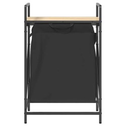 Panier à linge 1 compartiment avec étagère en chêne Sonoma 648265648265