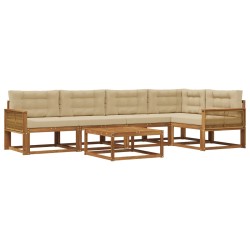 Ensemble de canapés d'extérieur 6 pcs Naturel et Beige 648266648266