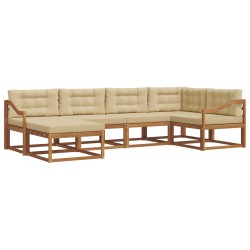 Ensemble de canapés d'extérieur 6 pcs Naturel et Beige 648269648269