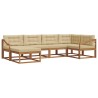Ensemble de canapés d'extérieur 6 pcs Naturel et Beige 648269648269