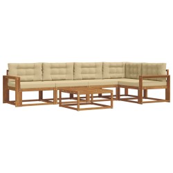 Ensemble de canapés d'extérieur 6 pcs Naturel et Beige 648270648270