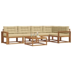 Ensemble de canapés d'extérieur 6 pcs Naturel et Beige 648270648270