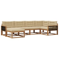 Ensemble de canapés d'extérieur 6 pcs Naturel et Beige 648272648272