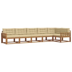 Ensemble de canapés d'extérieur 6 pcs Naturel et Beige 648273648273
