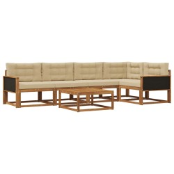 Ensemble de canapés d'extérieur 6 pcs Naturel et Beige 648274648274