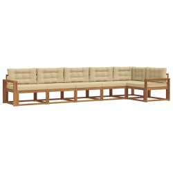 Ensemble de canapés d'extérieur 6 pcs Naturel et Beige 648275648275