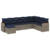 Ensemble de canapé de jardin 8 pcs avec coussins gris résine tressée 648282648282
