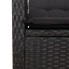 Ensemble à manger de jardin coussins 5pcs Noir Résine tressée 648284648284