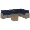 Ensemble de canapé de jardin 8 pcs avec coussins gris résine tressée 648289648289