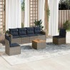 Ensemble de canapé de jardin 7 pcs avec coussins gris résine tressée 648291648291