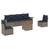 Ensemble de canapé de jardin 7 pcs avec coussins gris résine tressée 648291648291