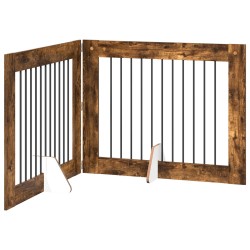 Porte de chien pliable avec supports 2 pcs Chêne fumé 200,5 cm 648294648294