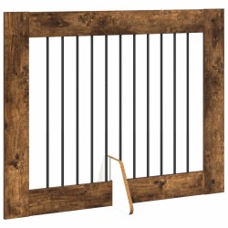 Porte de chien pliable avec supports 2 pcs Chêne fumé 200,5 cm 648294648294
