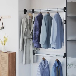 Rail de suspension de garde-robe télescopique Argenté  648295648295