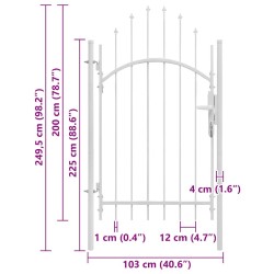 Portail de jardin Woerden en acier 1x2,45 m blanc 648296648296