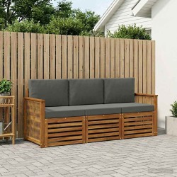 Ensembles de canapés avec coussin 3 pcs Bois d'Acacia Massif 648299648299