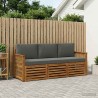 Ensembles de canapés avec coussin 3 pcs Bois d'Acacia Massif 648299648299