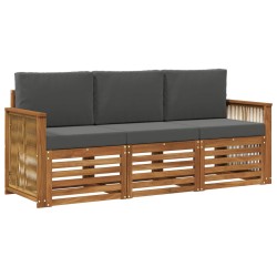 Ensembles de canapés avec coussin 3 pcs Bois d'Acacia Massif 648299648299