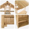Table de bar extérieure Naturel 115 x 95 x 214 cm Bambou 648304648304