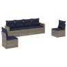 Ensemble de canapé de jardin 6 pcs avec coussins gris résine tressée 648305648305