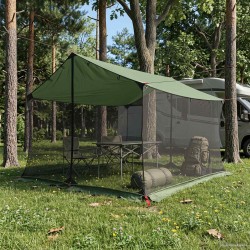 Tarp de camping avec murs en maille Vert 340 x 260 x 220 cm 648306648306