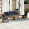 Ensemble de canapé de jardin 7 pcs avec coussins gris résine tressée 648308648308